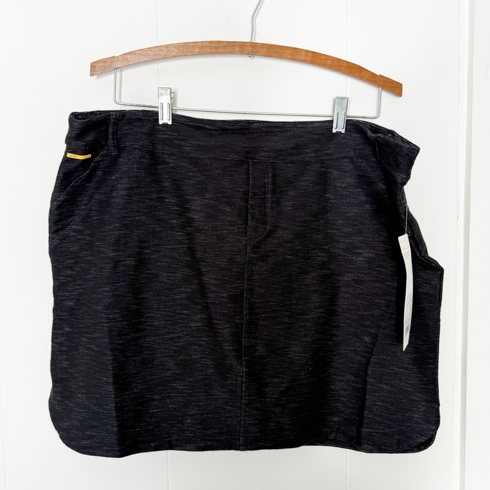 Lole Jania Heathered Black Stretchy‎ Skirt Size XL NWT